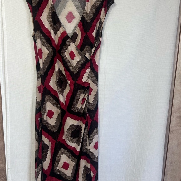 Ralph Lauren Red and Brown Patterned Dress - Picture 1 of 4